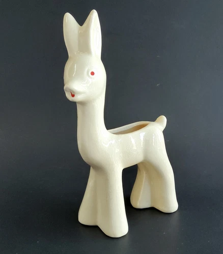 Vintage 1950s Deer Figurine Decorative Planter  7 1/4" Tall Shawnee Pottery?