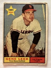 1961 Topps Card Number 527 Gene Leek High Number Rookie Card. rookie card picture