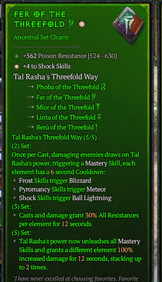DIABLO 4 SEASON 13 FER OF THE THREEFOLD CHARM GA +4  SHOCK