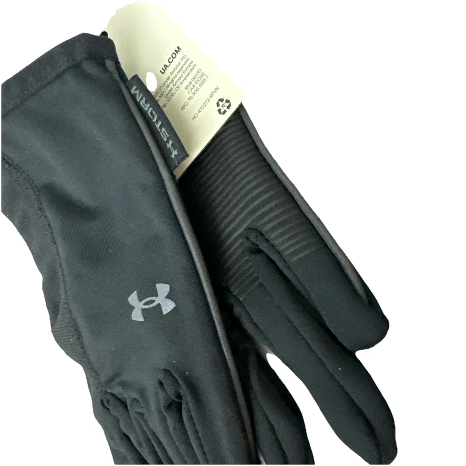 Luvas femininas Under Armour Storm Run forro tela sensível ao toque compatível tamanho G preto - Imagem 3 de 4