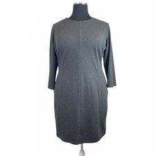 Suzzane Betro Charcoal Shift Dress Woman's 2X Stretch Ponte Work Office Feminine