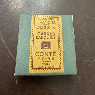 VTG 1 Dousaine Crayons Pour Dessin Carrés Sanguine Conté A Paris France No. 225