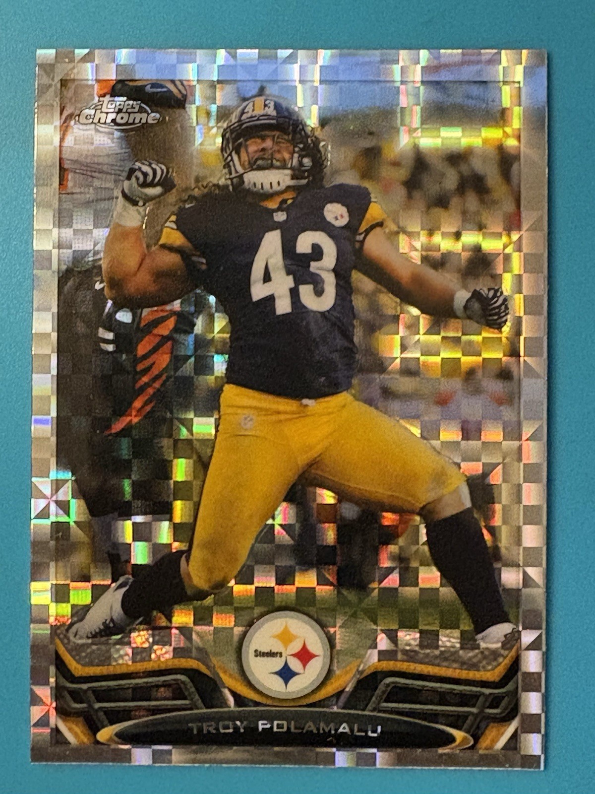 2013 Topps Chrome Troy Polamalu X-fractor SP #123 Pittsburgh Steelers HOF 🔥🔥