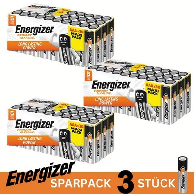 Energizer AAA Batterien 3x 30 Stück   Alkaline Power Sparpack