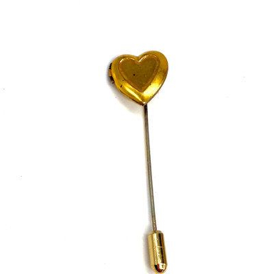 Vintage Miriam Haskell Locket Lapel Pin Gold Tone Heart Signed Sweetheart