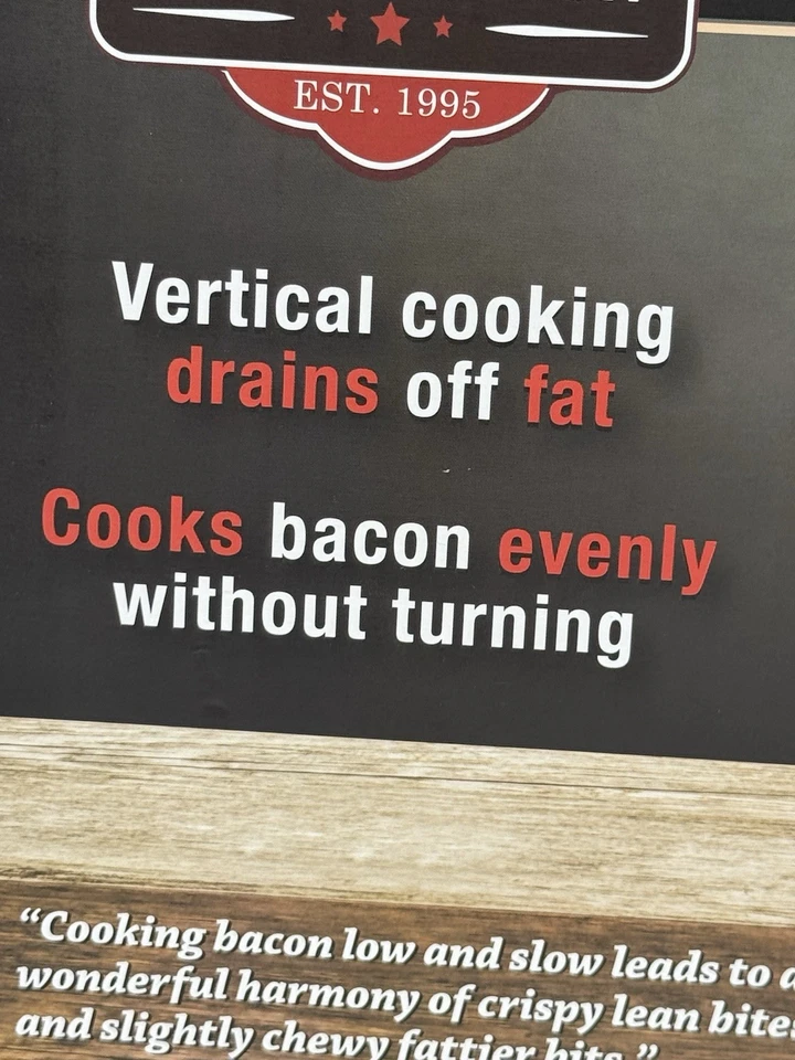 SmartPlanet Bacon Nation Bacon Master Cooker Acero Inoxidable Calor Ajustable Nuevo en Caja Foto 4 de 4