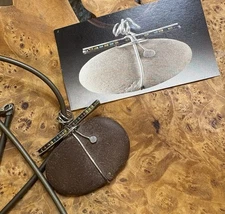 Marjorie Rawson Unique Stone Sterling Necklace with Beads On Smooth Cord