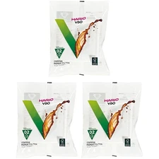 Hario V60 Paper Coffee Filters, Size 02, White, Tabbed (300 Sheets) (3 Items)