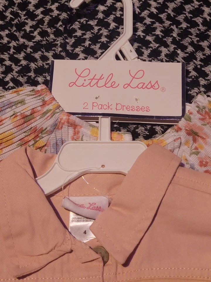 Little Lass Girl 2 pack Size 4 Pink Floral Dresses - Image 3 of 4