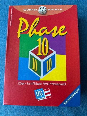 Phase 10 Würfelspiel komplett in Box US Bestseller deutsch - englische Regeln sehr guter Zustand