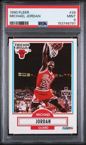 Fleer 1990-91 Michael Jordan #26 Bulls PSA 9 Graded 🔥