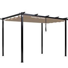 10' X 10' Pergola Shade Cover for Outdoor Retractable Durable Fabric Canopy R...