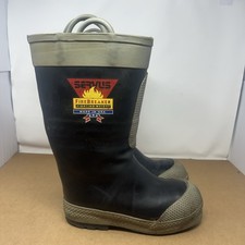 Servus Firefighter Boots Mens 10 Wide Black Good Rubber Waterproof Made in USA