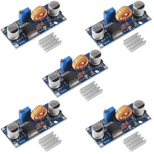 5 PCS DC-DC 5A Adjustable Step-Down Regulator Module 4-38V Input 75W