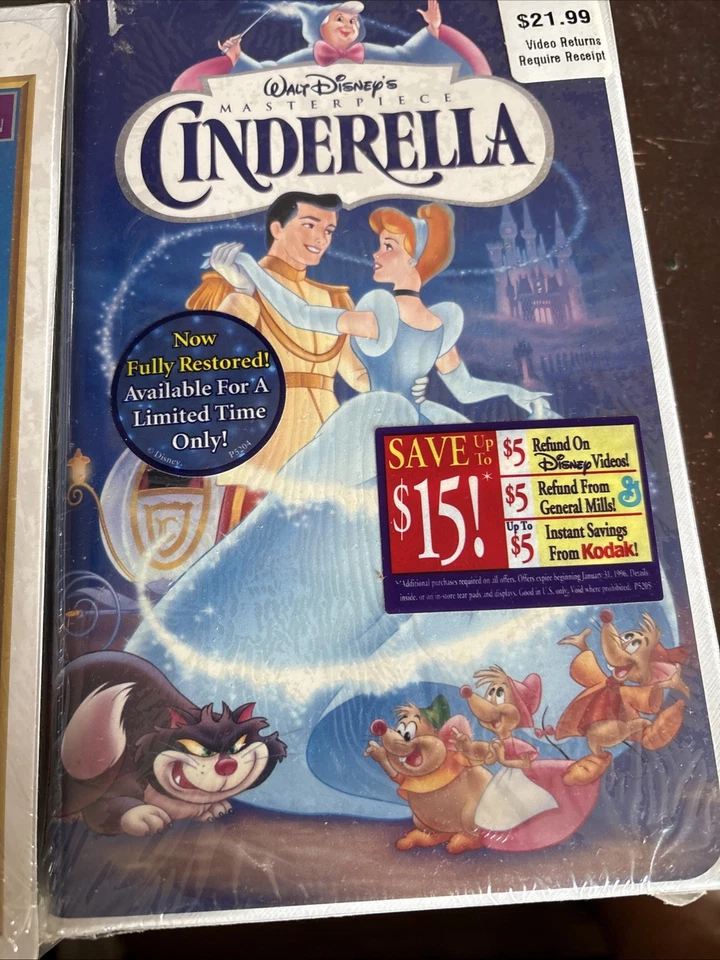 Walt Disney Brand New VHS Lot Of 6 Sealed Lion King, Cinderella, Snow White More Foto 4 de 4