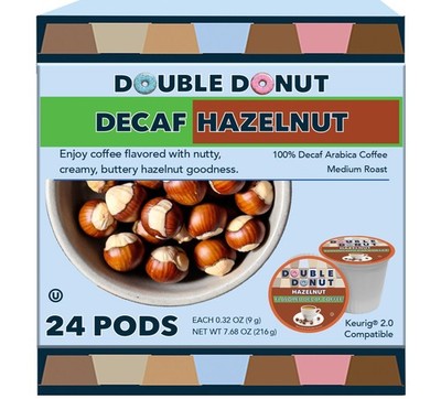 24 PCS SYNCHKG109853 Hazelnut Decaf Medium Roast Coffee Pods for K Cup