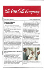 THE COCA-COLA COMPANY THIRD QUARTER 1982 PROGRESS REPORT