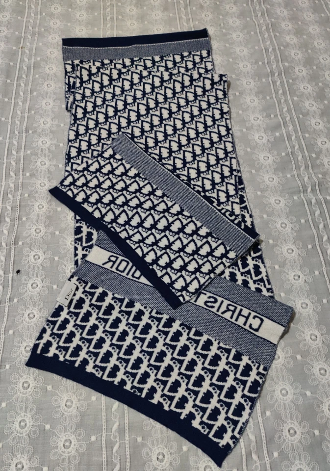 迪奥围巾披肩标志 Stole 多色消声器 Soie 真丝男女通用意大利制造 — 第 2/4 张图片