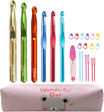 21pcs Huge Crochet Hook Set,Large Size 15mm 12mm 10mm 9mm 8mm 7mm Aluminum
