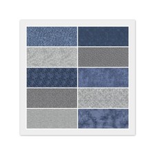 Gray Blue FAT QUARTERS: 10 5" x 5" Bundle, 100 Quilting Cotton Fabric