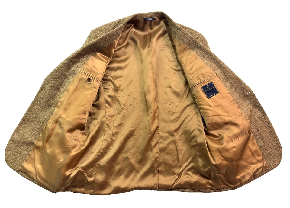 Chaqueta Blazer Abrigo Deportivo Brooks Brothers 42S Espiga Seda Lino Lana EE. UU. Foto 4 de 4