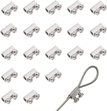 20Pcs Upgraded Wire Rope Cable Clamps Single/Hole Cable Clamps (3.0Mm Wire Holes