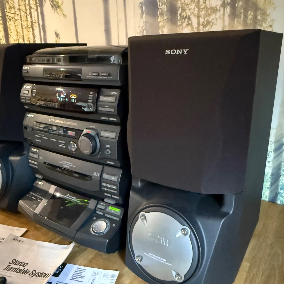 Sony LBT-XB60 Hi Fi Stereo System, 5 x CD, Radio, Tape Deck, Turntable, Remote - Image 4 of 4