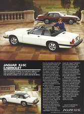 1987 Jaguar XJ-SC Cabriolet S-type Coupe vintage Print Ad Car Advertisement