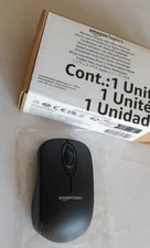 Amazon Basics Wireless Computer Mouse w/ USB Nano Receiver for PC Optical Black