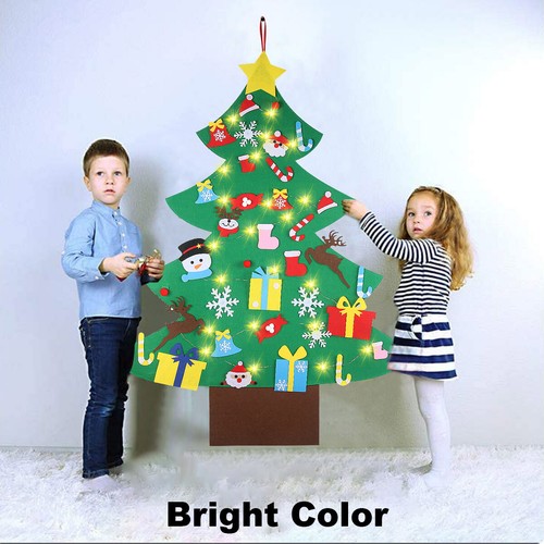 4FT LED Felt Christmas Tree DIY Felt Xmas Kits w/ 36pcs Ornaments and 5M Lights - Picture 7 of 13