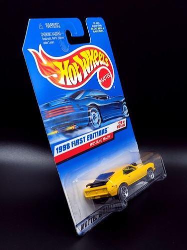 Mustang Mach 1 Yellow Hot Wheels 1998 670 First Editions Chrome 5 Spoke - Picture 3 of 5