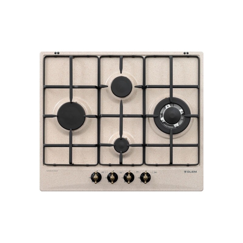 GLEM GAS GT645SA PIANO COTTURA DA INCASSO 60CM 4 FUOCHI A GAS COLORE SABBIA