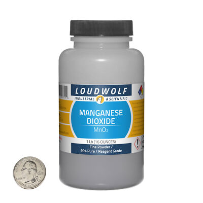 Manganese Dioxide / 1 Pound Bottle / 99% Pure Reagent Grade / Fine Powder / USA