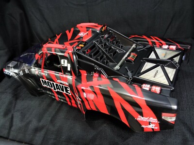 New v2 Arrma Mojave 6s BLX Red Black Painted Body Shell Roll Cage