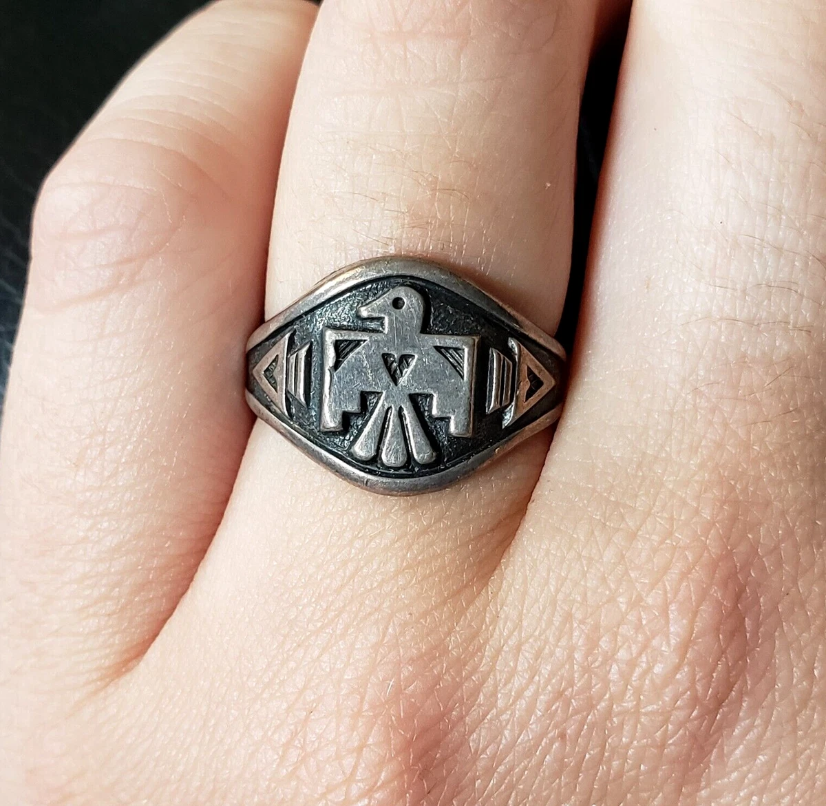 Sterling silver clearance thunderbird ring