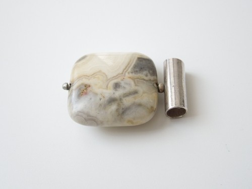 Ciondolo Argento Testato Agata 6,2 G/2,6 x 2,0 X 0,7 CM - Foto 4 di 4
