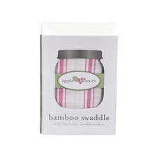 Applesauce Rayon Swaddle Blanket, Pink Stripe