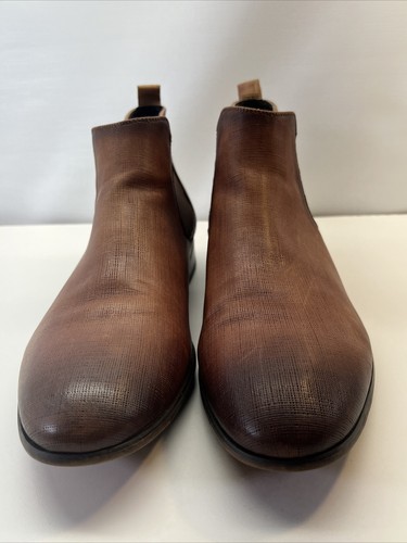 English Laundry, Men's Distressed Brown Leather Dress Shoes, Size 11.5. - Picture 8 of 11