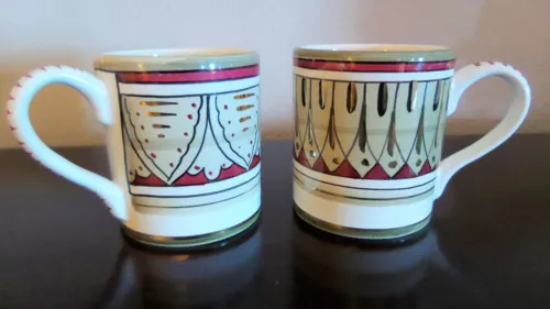 Beautiful Deruta Italy Handpainted Coffee Mugs Signed New x2
