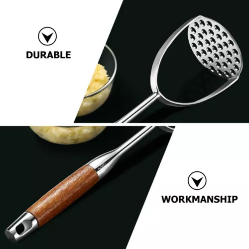 Kartoffelstampfer Edelstahl Kartoffel Stampfer Küche Potato Masher Mit Holzgriff - Bild 7 von 12