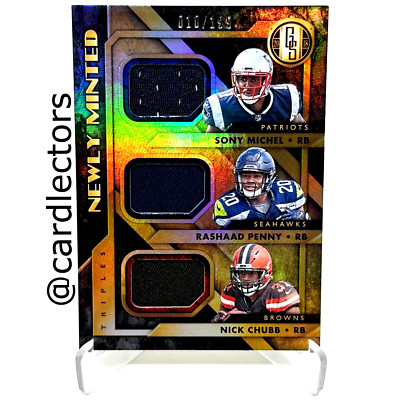 2018 Gold Standard SONY MICHEL RASHAAD PENNY NICK CHUBB Newly Minted #7 RC /199