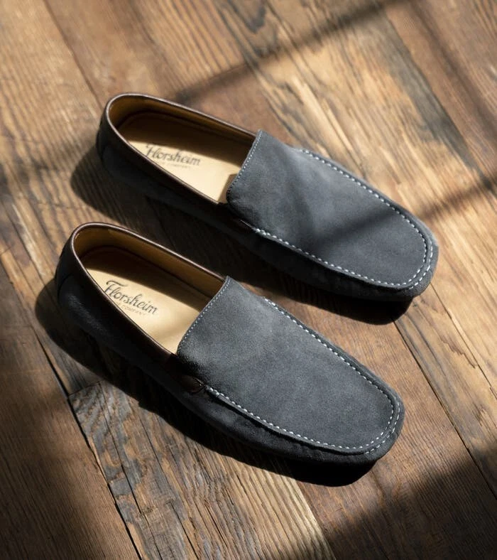 Zapatos Mocasines Florsheim Talladega Venecianos Para Hombre Gris Gamuza Talla 13M Usados en Excelente Condición Foto 3 de 4