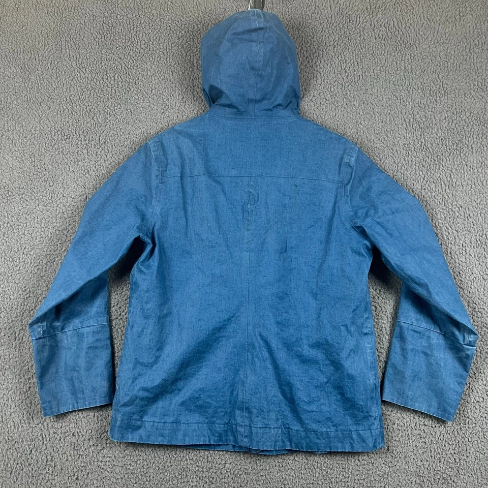 SEASALT Jacket Womens UK 12 Navy Waterproof Rain Coat Linen Tin Cloth Hooded - Image 3 of 4