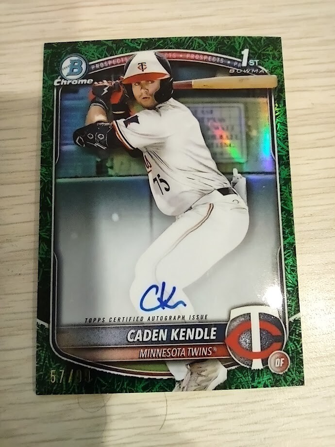2025 Bowman Caden Kendle Chrome Prospect Auto CPA-CKE Green Refractor 67/99