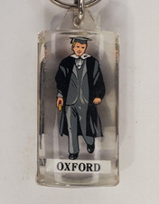 Vintage Oxford University Student Graduate Academic Acrylic Keychain Keyring