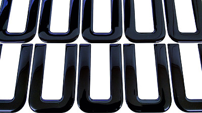 Resin / Gel gewölbt schwarz Nummernschild Buchstabe ''U'' SET 10 Nummernschild Buchstaben