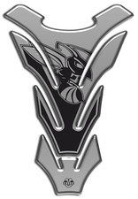 ADESIVI PARASERBATOIO UNIVERSALE MOTO 3D RESINATI ARGENTO COMPATIBILE HONDA