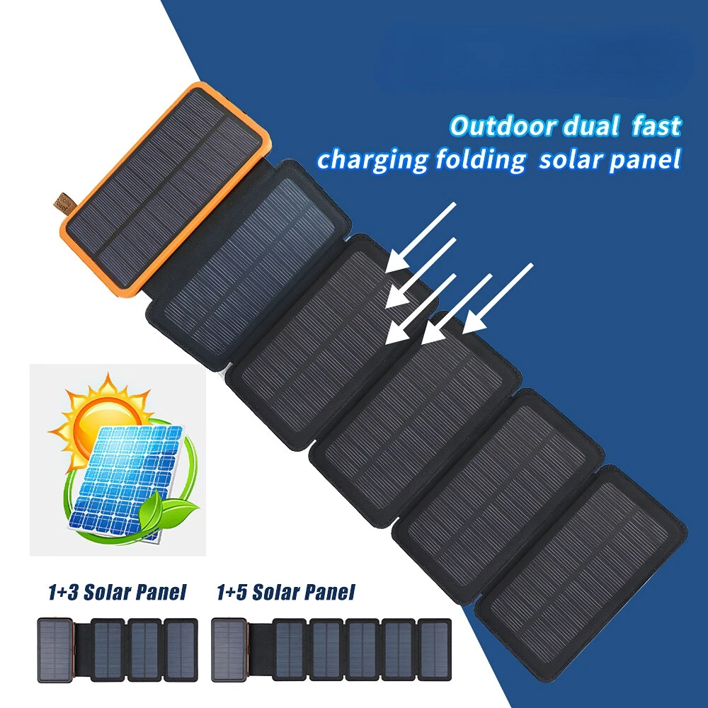 46800mAh Solar Power Bank Folding 6 Solar Panel Portable Charger For Cell Phone image 2