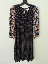 Maeve Anthropologie Sawyer Balloon-Sleeved Tunic Polka Dot Dress Floral Sleeves