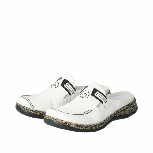 Rieker Zoccoli Donna Sabot Sandali Pantofola Scarpe per Casa Bianco 46393 Nuovo - 第 1/8 張圖片